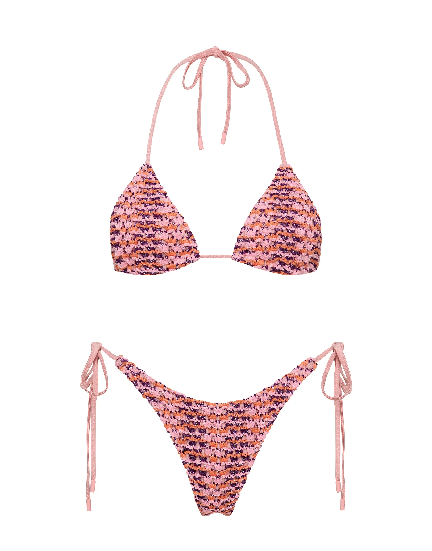 1799-vinca-bloss-pink-crochet-triangle-bikini-set-1.webp VINCA - BLOSS Pink Crochet Triangle Bikini Set