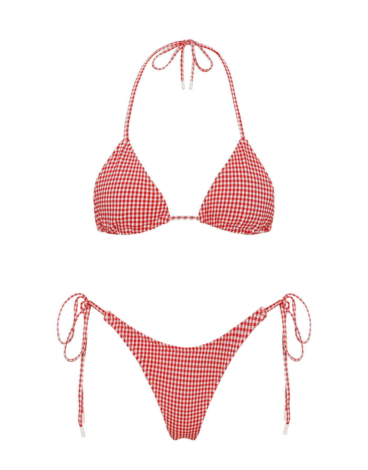 VINCA - PRON Red Gingham Triangle Bikini Set