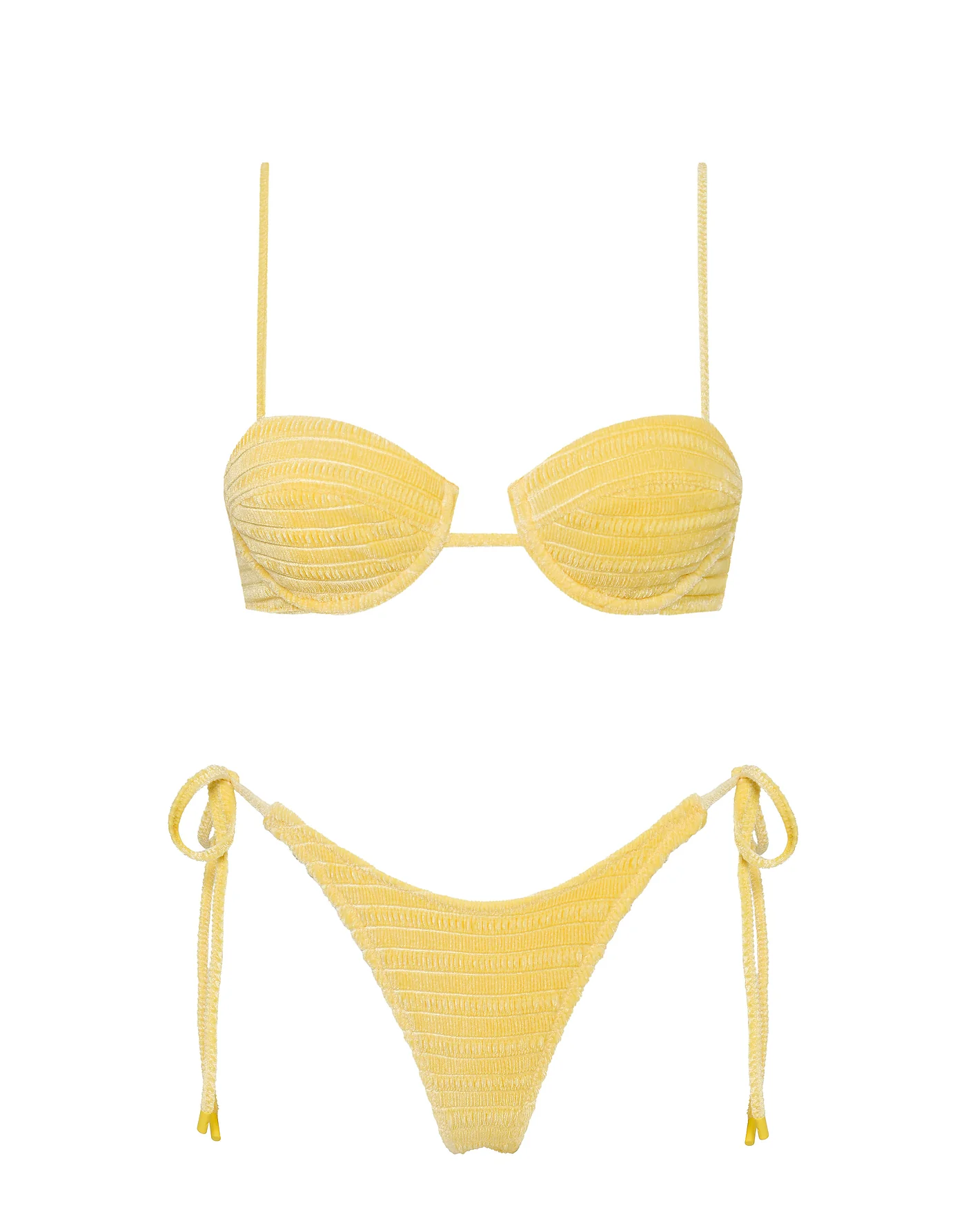 MALA - MACA Yellow Velvet Balconette Bikini Set