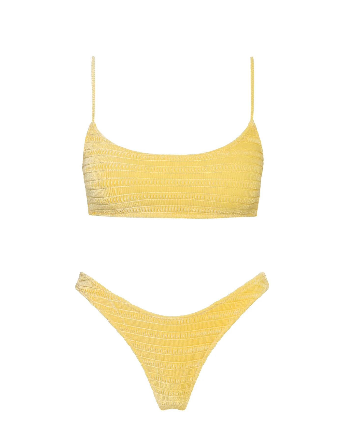 MICA - MACA Yellow Velvet Crop Bikini Set