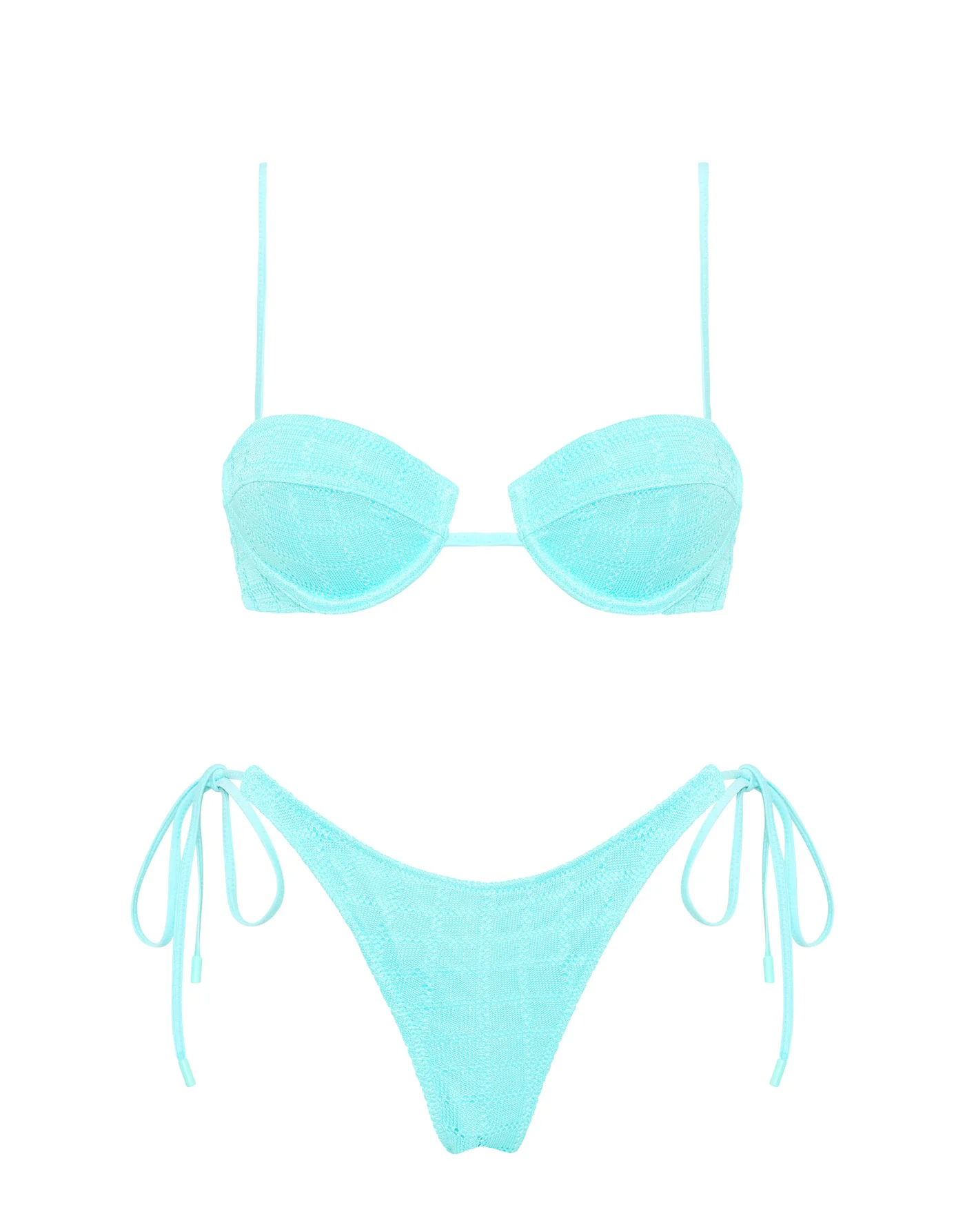 MALA - JAVE Blue Crochet Balconette Bikini Set
