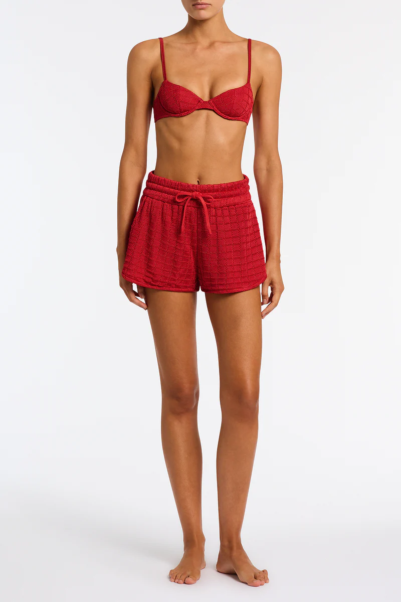 CARA - PASHA Red Crochet Short