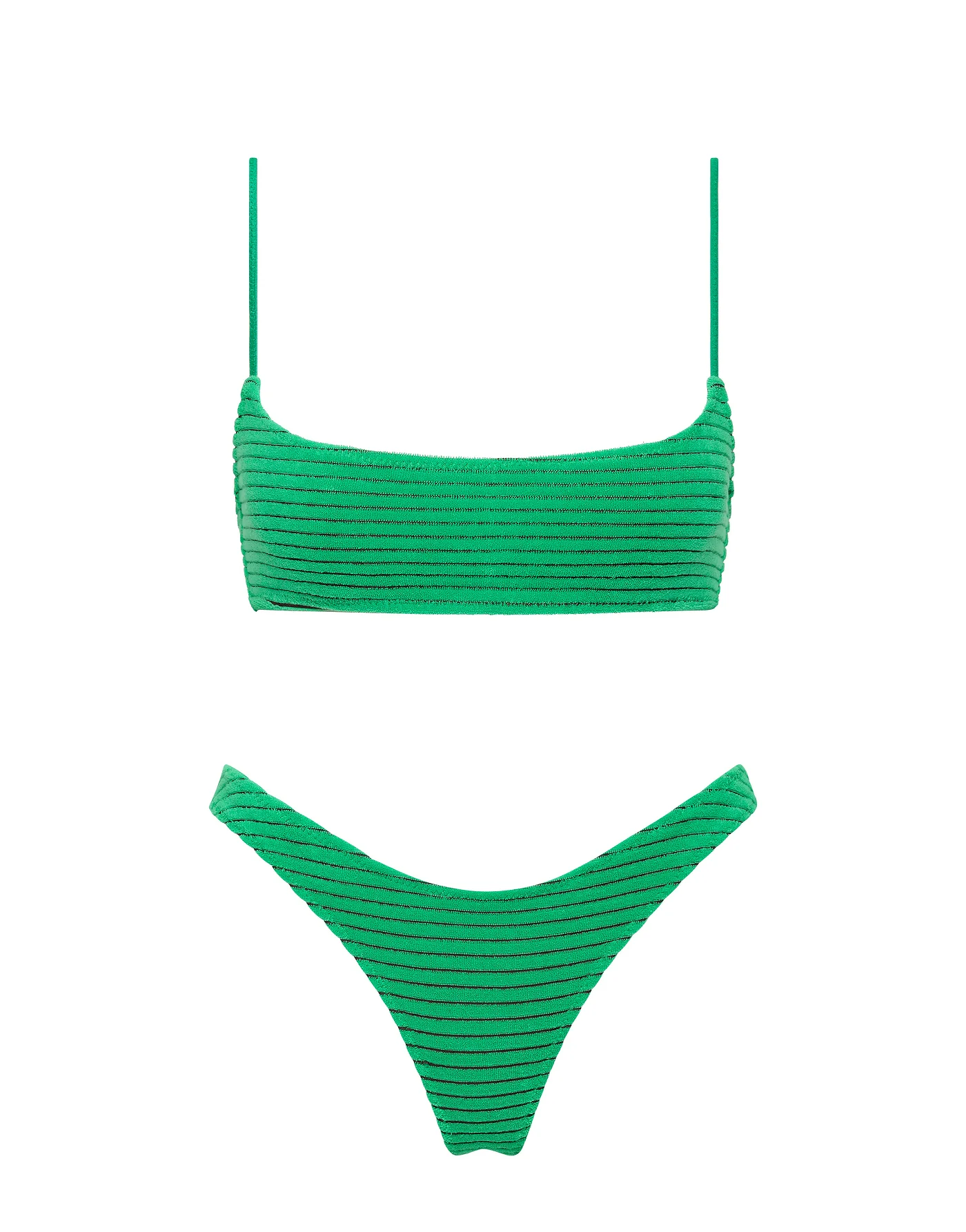 MICA - HUBE Green Terry Towelling Crop Bikini Set