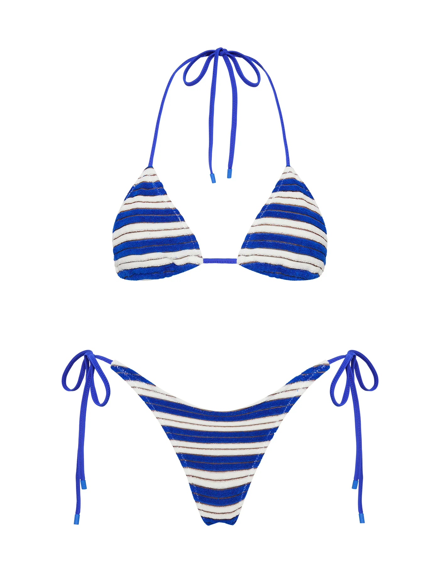 VINCA - JOLY Blue Terry Towelling Triangle Bikini Set